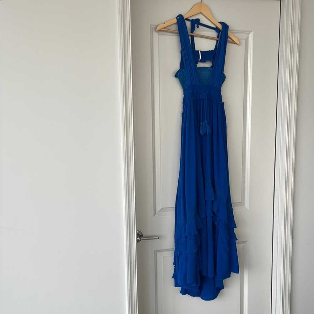 Free People Royal Blue Santa Maria Maxi Dress